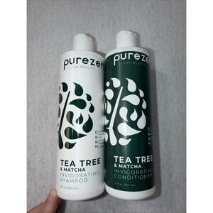 Lot Of 2 Pure Zero Tea Tree & Matcha Invigorating Shampoo & Conditioner 12 Fl Oz